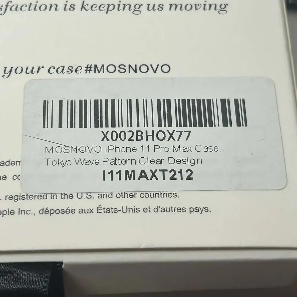 MOSNOVO iPhone 11 Pro Max Case Tokyo Wave Pattern Clear Design